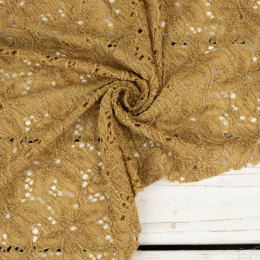 LILIES / gold - elastic Knit lace