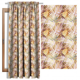 PALM LEAVES pat. 2 (gold) - Blackout curtain fabric