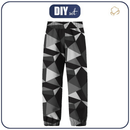 CHILDREN'S SOFTSHELL TROUSERS (YETI) - ICE PAT. 2 / black - white - sewing set