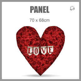 CUSHION PANEL HEART - LOVE / ROSES pat. 5 (CHECK AND ROSES)