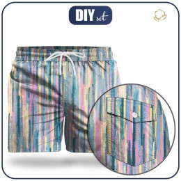 Men's swim trunks -  RAINBOW VERTICAL BELTS - sewing set