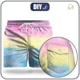 Men's swim trunks - RAINBOW OCEAN pat. 1 - sewing set