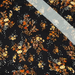 MINI FLOWER BOUQUET / black - viscose woven fabric