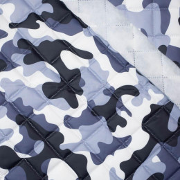CAMOUFLAGE GREY - Quilted nylon fabric 