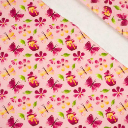 BUTTERFLIES AND HONEY (BEARS AND BUTTERFLIES) - looped knit fabric