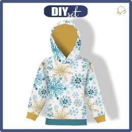 KID'S HOODIE (ALEX) - BLUE SNOWFLAKES - sewing set