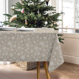SNOWFLAKES PAT. 2 / ACID WASH BEIGE - Woven Fabric for tablecloths