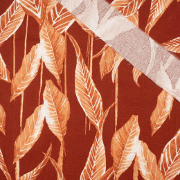 FALLING LEAVES / red - viscose + linen