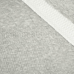 SQUIGGLE pat. 2 / melange light grey - quilted jacquard fabric with filling