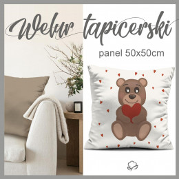 CUSHION PANEL - MR. BEAR (BEARS IN LOVE) - Upholstery velour 