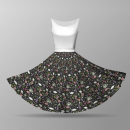 PASTEL FLOWERS / black - circle skirt panel 