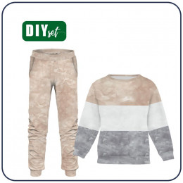 Children's tracksuit (MILAN) - CAMOUFLAGE pat. 2 / STRIPES - looped knit fabric 
