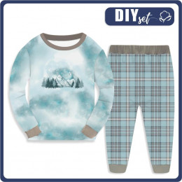CHILDREN'S PAJAMAS " MIKI" - TREES AND MOUNTAINS (WINTER IN THE MOUNTAIN) - sewing set