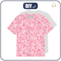 KID’S T-SHIRT - PIXELS pat. 2 / pink - single jersey