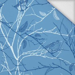 BIRDS (CLASSIC BLUE) - looped knit fabric