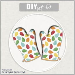 KITCHEN GLOVES- BIG LEAVES MIX / yellow