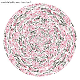 PINK PEONIES pat. 3 -  big circle skirt panel 