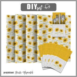 NAPKINS AND RUNNER - SUNFLOWERS PAT. 7 (CUTE BUNNIES) - sewing set