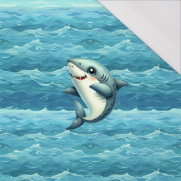 SHARK (SEA ANIMALS pat. 1) - PANEL (60cm x 50cm) SINGLE JERSEY