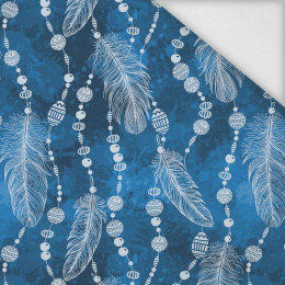 WHITE FEATHERS AND BEADS  (CLASSIC BLUE) - softshell