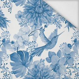 50cm HUMMINGBIRDS AND FLOWERS (CLASSIC BLUE) - softshell