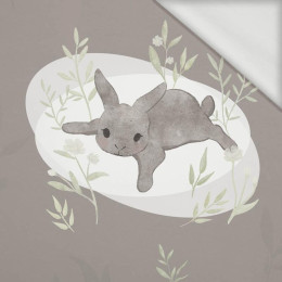 GREY BUNNY pat. 2 (PASTEL BUNNIES) - panoramic panel looped knit (60cm x 155cm)