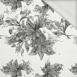 VANILLA BLOSSOM (GREY) / white- looped knit fabric