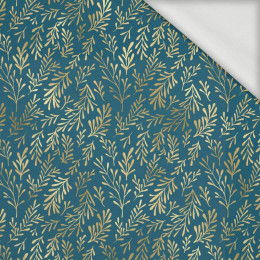 50cm GOLDEN CORALS (GOLDEN OCEAN) / sea blue - organic looped knit fabric