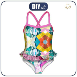 Girl's swimsuit - GEOMETRY pat. 1 134-140