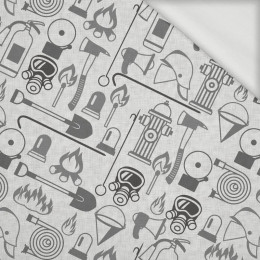 FIRE BRIGADE (HOBBIES AND JOBS) - grey / acid - looped knit fabric