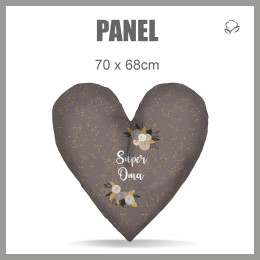 CUSHION PANEL HEART - Super Oma / FLOWER BOUQUET  pat. 7 (gold)