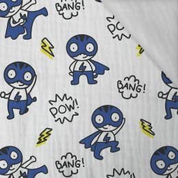 SUPERHERO / blue  - Cotton muslin