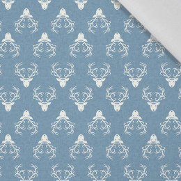 REINDEER’S HEADS / ACID WASH - blue - Cotton woven fabric