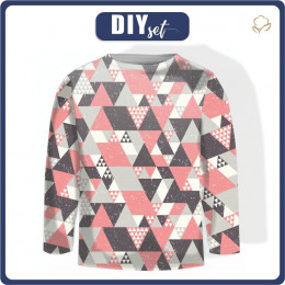 LONGSLEEVE - TRIANGLES WATERMELON / graphite - sewing set