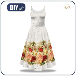 DRESS "ISABELLE" - WATERCOLOR FLOWERS PAT. 7 - sewing set