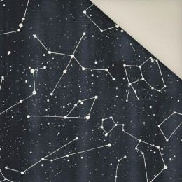 CONSTELLATIONS pat. 2 (GALACTIC ANIMALS) / navy- Upholstery velour 