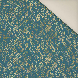 GOLDEN CORALS (GOLDEN OCEAN) / sea blue- Upholstery velour 