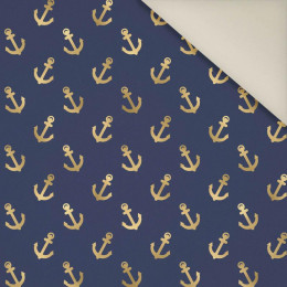 MINI GOLD ANCHORS (GOLDEN OCEAN) / dark blue- Upholstery velour 