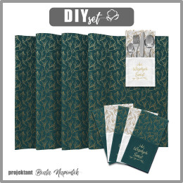 NAPKINS AND RUNNER - WESOŁYCH ŚWIĄT / CHRISTMAS TWIGS - sewing set
