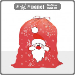 SANTA  / red - Cotton woven fabric panel / Choice of sizes