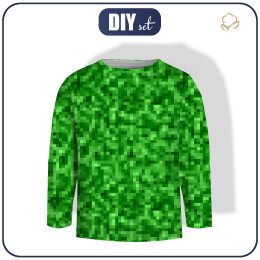 Longsleeve - PIXELS pat. 2 / green - sewing set