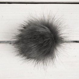 Eco fur pompom 9 cm - melange grey