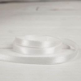 Satin Ribbon, width 6 mm - white