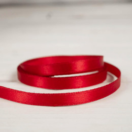 Satin Ribbon, width 6 mm - red