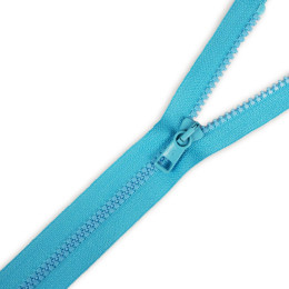 Plastic Zipper 5mm open-end 30cm - light blue