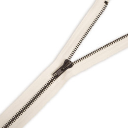 Metal zipper open-end 60cm – vanilla / black nickel