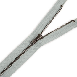 Metal zipper open-end 30cm – light grey / black nickel