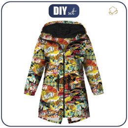 KIDS PARKA PANEL (ARIEL) - CAMOUFLAGE COLORFUL - softshell (146/152)