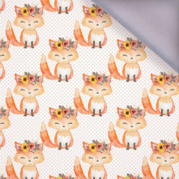 42cm FOXES AND DOTS / white (FOXES AND PUMPKINS) - softshell