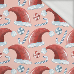 SANTA'S HATS / CANDIES (CHRISTMAS SEASON) - looped knit fabric